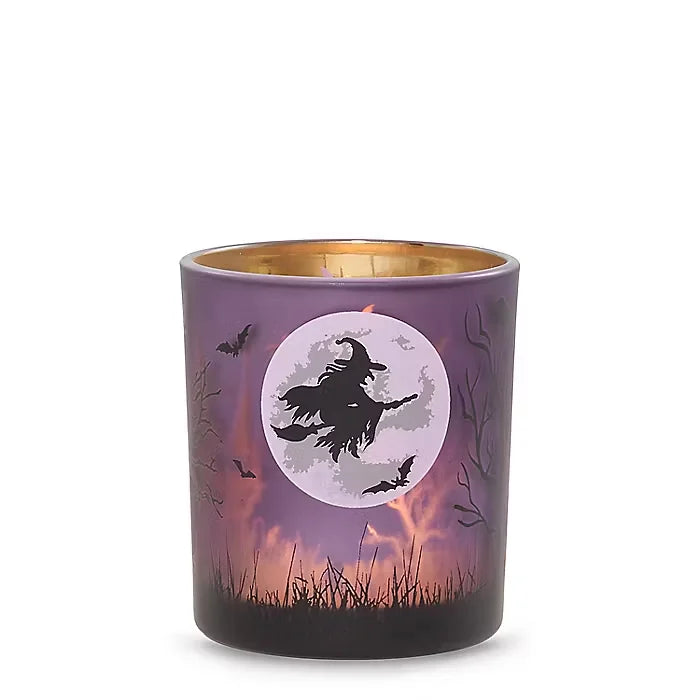 Orange Witch's Moon Tea Light Candle Holder